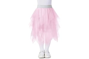 TANZDUNSJE Spódnica tiulowa dla dziewczynek, elastyczny ściągacz, nieregularna spódnica tutu z halką, tiulowa spódnica dla dzieci, nastolatków, dorosłych, na taniec, imprezę, do kostiumu księżniczki