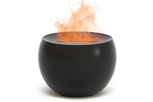 ‎SALKING SALKING Aroma Diffuser Flammeneffekt, Aromatherapie Diffusor für ätherische Öle, Raumbefeuchter Elektrisch Duftlampe, 7LED Licht Diffusor Luftbefeuchter für Baby, Zuhause Büro oder Yoga(Schwarz)