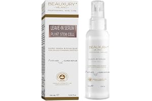 Beauxury Milano Leave In Serum alla Bava di Lumaca per Capelli Lisci e Mossi Danneggiati, Siero Azione Anticrespo e Anti-Age con Staminali Vegetali, Termoprotettore Nutriente da 100 ml