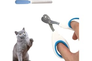 PYAIOVR Tagliaunghie Gatto Realizzato in acciaio inossidabile Taglia Unghie Gattini per gatti gattini cuccioli e altri animali domestici blu Viene fornito con un affila