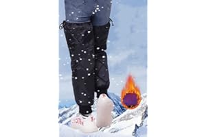 SIQITECHUK Motorcycle Knee Warmers Winter Warm Knee Pads Motorcycle Riding Knee Pads Waterproof Windproof Leg Cover Gaiters Winter Down Thermal Long Leg Knee Sleeves Thickened Knee Pads for Skating Skiing