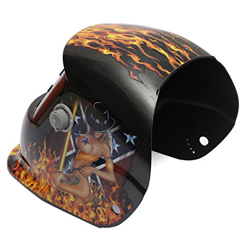 origlam Elektrische Schweißhelm Schweißhelm Hot Sexy Mädchen, solarbetrieben Schweißhelm Schutz Maske, Shield Verstellbarer Mahlgrad TIG Mig MMA (Hot Sexy Girl) - 5
