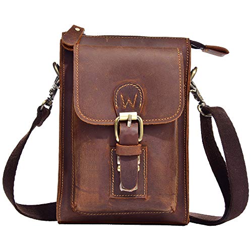 Preisvergleich Produktbild LXIANGP Herren-Umhängetasche Retro-Leder-Gürteltasche Tragen Gürtel Multifunktionsdiagonale Tasche, Outdoor-Reitsportgeräte, Länge 15cm breit 8cm hoch 20cm
