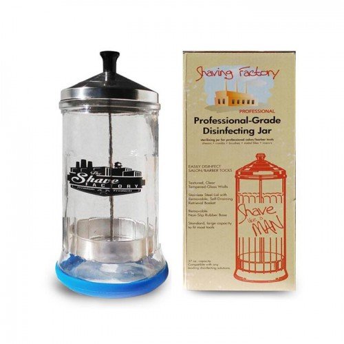 Shaving Factory Professional Grade Disinfecting Jar for Salons and Barbers (Medium)
