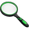 Faumsut 10X Magnifying Glass for Reading, Handheld Magnifier for Seniors Kids, Premium Soft Hand Shank, Non-slip Handle, Lightweight-Shatterproof, Ideal for Science Books Insects Hobby Observation