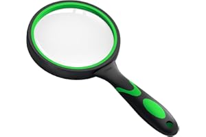 FAUMSUT Duże 10-krotne szkło powiększające do czytania ręczne szkło powiększające do bobbies stosowane do książek naukowych, owadów, obserwacji hobby, premium, miękki uchwyt ręczny dla starszych dzieci