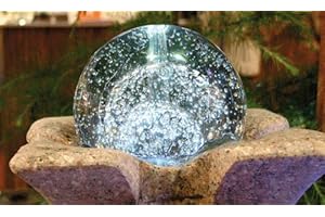 GARTEN-WOHNAMBIENTE Glaskugel 15 cm incl. Drehteller für Ihr Wasserspiel Gartenbrunnen Springbrunnen