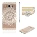 Produktbild Für Samsung Galaxy A3 2015 Hülle Silikon Durchsichtig mit Muster Weiß Mandala,SKYXD Biegsam Klar Weich Dünn Kratzfeste Gummi Handy Schutz Schale mit [Handyanhänger + Eingabestifte] Etui Fall Für Samsung Galaxy A3 2015 Version Transparent Premium Case Flexible Clear Soft Slim Backcover Skin with Touch Pen Dust Plug
