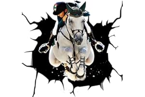 SHTGOI Adesivo 3D con testa di cavallo, decorazione per auto, carrozzeria e lunotto posteriore, adesivo decorativo per finestrini auto, laptop, frigorifero, 30 x 30 cm