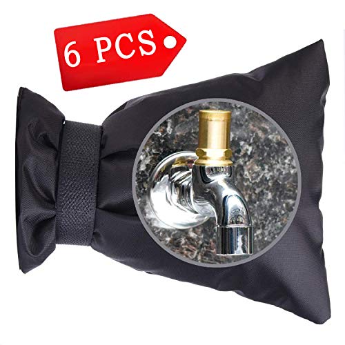NEPAK 6 Piezas Fundas para grifos de Invierno y Exteriores,Impermeables,para protección contra congelamiento,Negro
