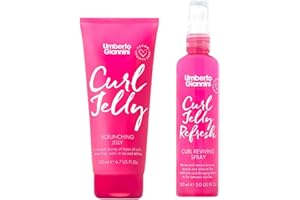 Umberto Giannini Curl Jelly Scrunching Jelly 200ml Vegan & Cruelty Free Frizz Styling Curl Control Hair Gel for Curly or Wavy Hair, 150 ml (Curl Jelly and Jelly Refresh Spray)
