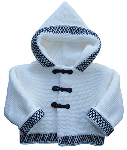 Brecrest Fashion Baby-Boys Zip Zap GG0822 Cardigan, White (White/Navy), 0-3 Months (Manufacturer Size:1 Month)