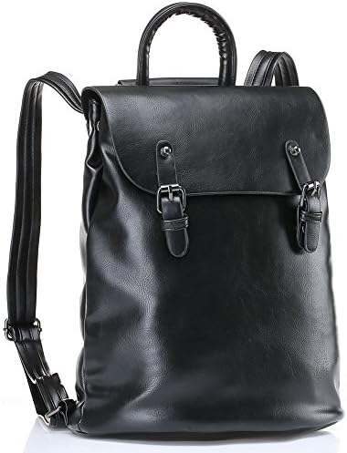 UTAKE Women Backpack PU Leather School Backpacks Multi-functional Shoulder Bag Crossbody Bag Tote Bag Fit 13 inches Laptop UKUT05 (Black)