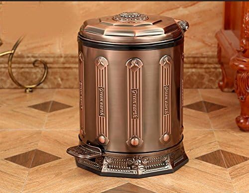 QPSSP A bronze garbage can; a pedal garbage can; a garbage can with a cover,61,at