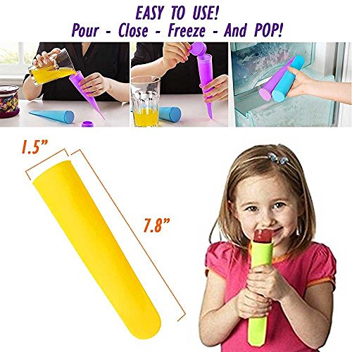 iNeibo Eis am Stiel- eis pop form aus 100% Lebensmittelsilikon- BPA frei, FDA-zugelassenen, hochwertiges eis am stiel form um eis selber machen- 100% ZufriedenheitsGarantie (10, Bunt) - 7
