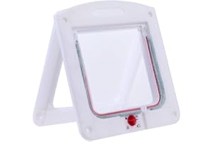 BOENTA Puerta para Mascotas Dog Mate Puerta De Pantalla Mediana Bloqueable para Perros para Perros PequeñOs/Medianos Y Gatos White