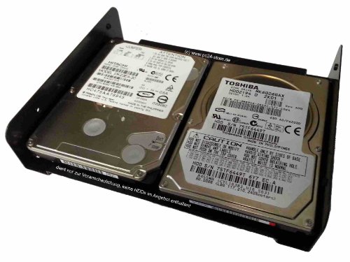 5,25 Zoll SSD Montagerahmen / Einbaurahmen in Schwarz für bis zu 2x 2,5 Zoll SSDs/HDDs inkl. Schrauben | PC24 Bundle - 4