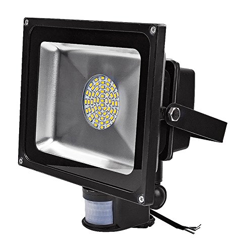 Preisvergleich Produktbild Leetop 50W LED Fluter Flutlicht Außen Strahler Bewegungsmelder mit PIR IP65 Scheinwerfer Außenstrahler Außenleuchten Wandstrahler(50W Warmweiss)