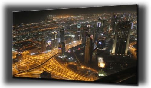 Dubai From The Sky Canvas Print - Color: Black And White - Canvas Size: 20" X 32"