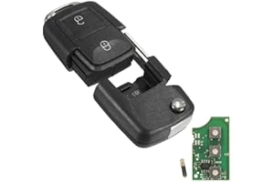 ONETOP1 2 Tasten Flip Autoschlüsselanhänger für VW Passat Polo Skoda Seat Polo/Golf/Beetle 434Mhz ID48 1J0959753AG (2B-433MHZ)