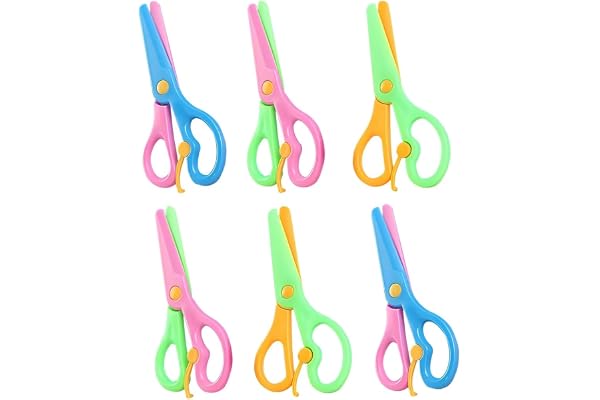Ciseaux de Sécurité, 6 Pièces Ciseaux Enfants, Ciseaux Sécurité Enfant, Ciseaux Enfant Bout Rond, pour Les Enfants Étudiants Bricolage Artisanat, multicolore, Couleur aléatoire