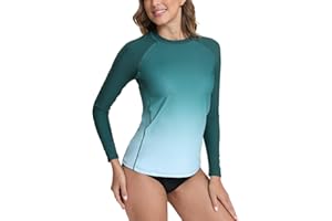 SURFEASY Womens Rash Vest Long Sleeve Ladies Sun Protection Swim Shirt Rash Guard Tops Swimsuit