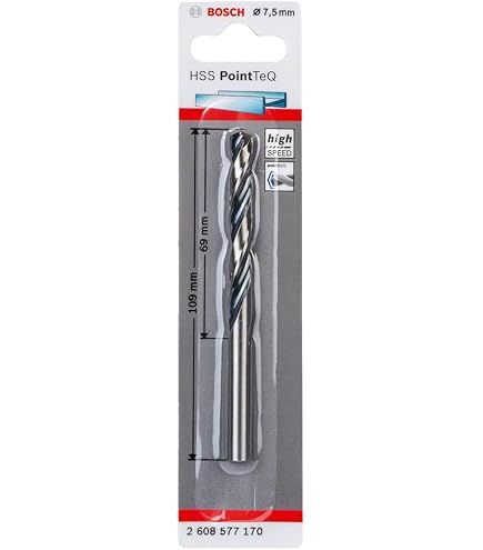 5 Punte Da Trapano Brad Point Da 7.5 Mm (19/64) – Codolo Tondo, Per Legno, Plastica E Gomma