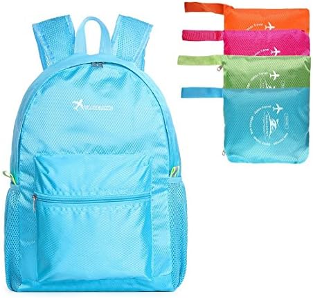 Tiptop Lightweight Foldable Backpack, Packable Daypack with 17L Capacity is Durable In Use for Travel,Camping,Hiking,Shopping,Outdoor Sports-Water Resistant.(Blue)