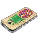 S5 mini Hülle , Cozy Hut TPU Case Silikon Hülle für Samsung Galaxy S5 mini Kratzfeste Plating TPU Handyhülle Schale Etui Protective Case Hülle Gummi Bumper Cover Schutz Schale Siliconcase Silikon Tasche Schutzhülle für Samsung Galaxy S5 mini – Malerei Ananas - 3