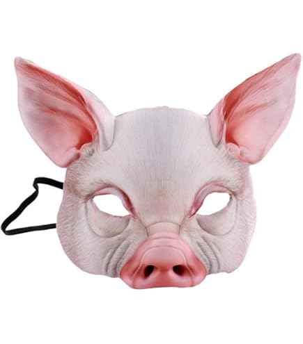 Vocoliday 1 maschera a forma di maiale di Halloween, maschera horror, per Pasqua, carnevale, Halloween, Natale, feste, cosplay, oggetti di scena ( maschera a maiale bianco