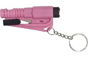 GADIRIA Rompe Cristales y Cortador de Cinturón de Seguridad. Dispositivo de Seguridad para Emergencias Indispensable en su Coche Que Incluye Silbato para Pedir Ayuda a Distancia. (Rosa)