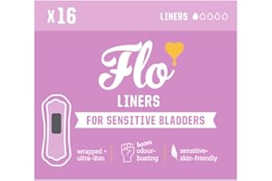 Flo Sensitive Bladder Bamboo Liners – Discreet, Ultra-Thin, Hypoallergenic - Light Incontinence, Odour Control Protection - 16 Liners