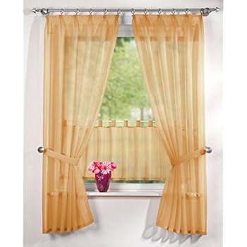 KAMACA 4 teiliges Gardinenset Sunny Day Küchengardine Fertiggardine