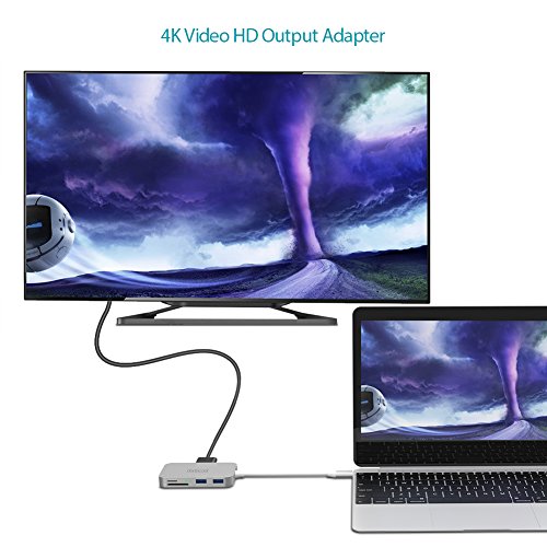 dodocool USB C Hub HD output 4k SD TF Kartenleser Type C Power Delivery USB 3.0 Hub 7 in 1 Plug und Play Aluminium für MacBook / MacBook Pro / Google Chromebook Pixel und mehr - 4
