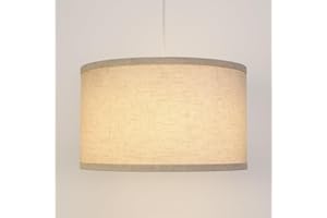 ZEONX 14" (35cm) Beige Linen Drum Lamp Shade – Large Lampshade for Ceiling Lights, Table & Floor Lamps, Compatible with E26 and E27, Easy Fit for Living Room, Bedroom, Office, Kitchen & Hallway