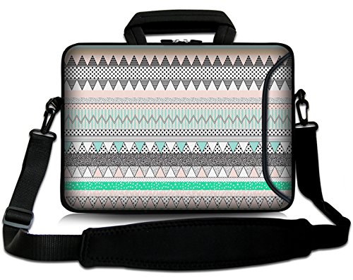 Sidorenko Designer Notebooktasche in zwei Größen erhältlich 15 Zoll - 15,6 Zoll / 17 Zoll - 17,3 Zoll // mit Tragegurt + Tragegriff inkl. Zusatzfach für Maus und Ladegerät an der Vorderseite der Tasche Laptoptasche Tragetasche Umhängetasche Bag