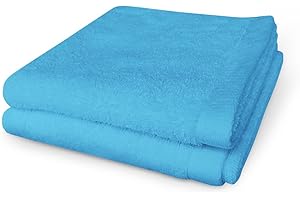 BANZAII TEXTILE INNOVATOR ONLINE Banzaii 2 Salviette in Morbida Spugna 60 x 40 cm, 100% Cotone di Alta Qualità, Trattamento Super Assorbenza - Turchese