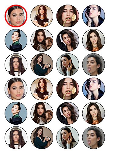 Preisvergleich Produktbild 24 essbare Oblaten, Motiv: Dua Lipa