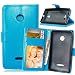 Produktbild Nancen Nokia Microsoft Lumia 435 Lederhülle Neu Style Acht Farbe Weich PU Flip Case Ledertasche / Schutz Etui, Einfach Vintage Kollektion Karten Slot Foto Wallet Hülle Handy Tasche Zubehör