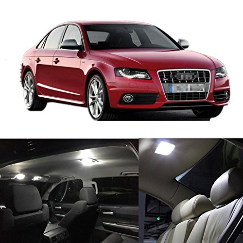 Fezz 12Pcs Bombillas LED Coche Interiors Luz Lám para Paquete Kit Blanco Canbus