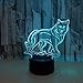 Produktbild New Wolf Bunte 3d Nachtlicht Führte Visuelle StereoTouch Fernbedienung Illusion Tischlampen Für Wohnzimmer De
