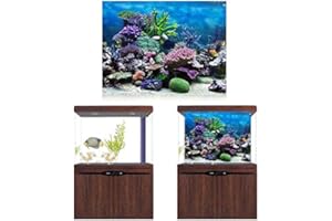 HEEPDD Affiche Aquarium, Fond de réservoir de Poissons de Corail sous-Marin épaissir Le PVC adhésif adhésif Toile de Fond décoratif Papier décoratif [61 * 41cm] Décors de Fond