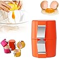 Bestbless Egg Shell Opener, 2025 New Egg Cracker Tool for Raw Eggs, Hard Boiled Egg Peeler Egg Cube Egg Separator Handheld, Stainless Steel Eggshell Breaker Egg Shell Cutter Kitchen Gadgets (Orange)
