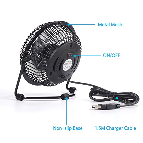 USB Tischventilator – Daffodil UFN100 – Für kühlen Kopf an heißen Sommertagen (Schwarz) - 4