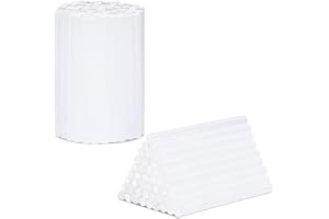 H&S Baton de Colle Chaude pour Pistolet à Colle - 120 pcs - 7mm x 100mm Recharge Colle a Fondre en Résine EVA - Bâton Adhésif Clair pour Bricolage et Arts Créatifs