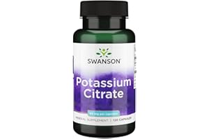 Swanson, Potassium Citrate (Citrate de Potassium), 99mg de Potassium par Capsule, 120 Capsule, Haute Dosé, Sans Soja, Sans Gluten, Sans OGM