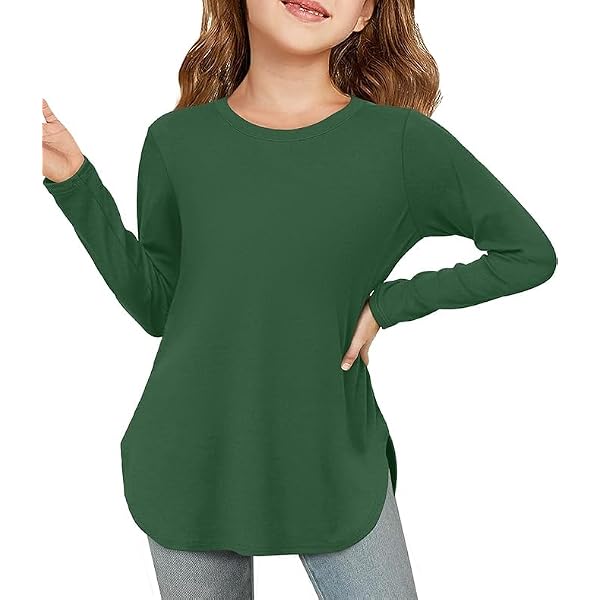 Mädchen Oberteile Mit Farbverlauf Rundhalsausschnitt T-Shirt Mit 3