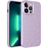 Coverzone Apple iPhone 13 Pro Max ile uyumlu Z-Jelly Kılıf Kamera Korumalı Simli Işılıtılı Renkli Parlak Silikon Kapak-Lila