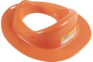 Poupy Orange toalettstol för barn, med ett praktiskt lock, tvättbart och återanvändbart, med ett stort säte