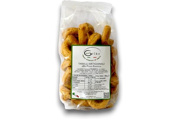 Taralli Pugliesi Artigianali, Fatti a Mano, al gusto Pizza Rustica, Prodotti Tipici Pugliesi